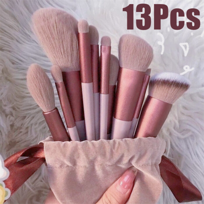 13Pcs Makeup Brush Set  All in One Beauty Tools!